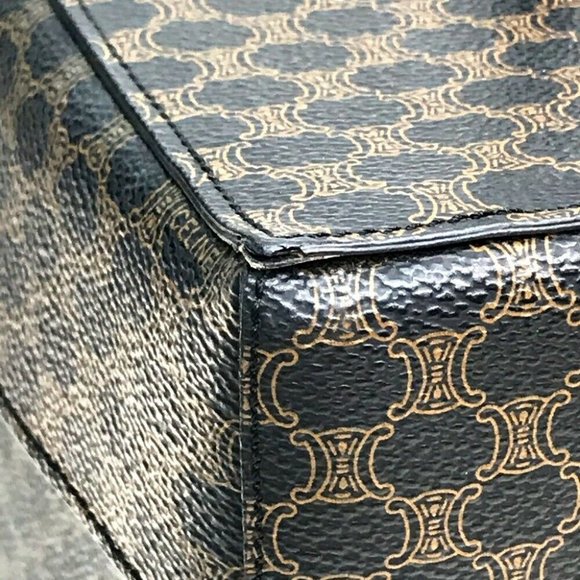 Authentic CELINE Logo Carriage Hardware Macadam Hand Bag Makeup box Vanity bag - Picture 7 of 8